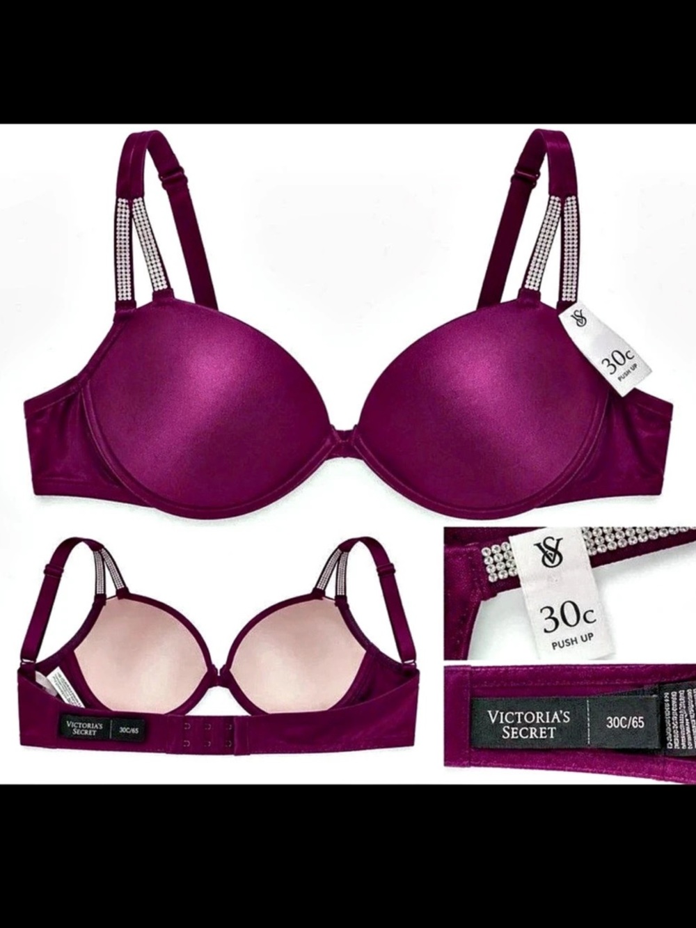 Victoria's Secret Very Sexy Shine Strap Push-Up Bra Purple 30C